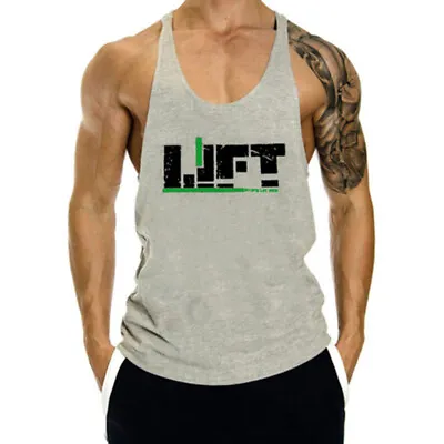 Men's Stringer Tank Tops Muscule Bodybuilding Gym Vest Y-Back Fitness T-Shirts • $8.99