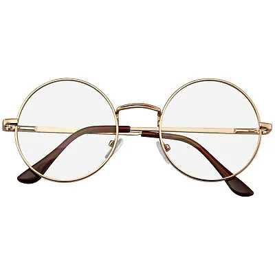 Round Glasses Retro Vintage Classic Metal Clear Lens Round Hippie Glasses • $9.97