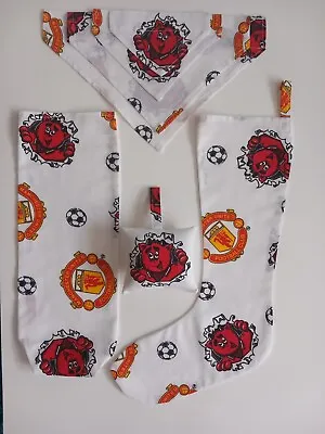 Large Fred The Red Manchester United   Football Club MUFC Dog Cat Pet Bandanas • £6.50