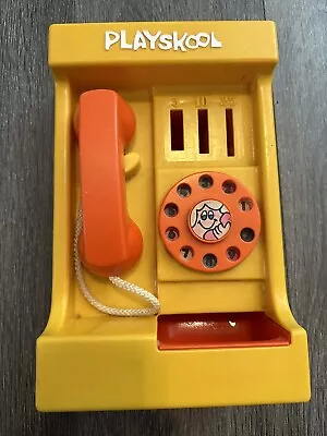 Vintage Playskool Pay Phone Yellow Orange Kids Toy • $20