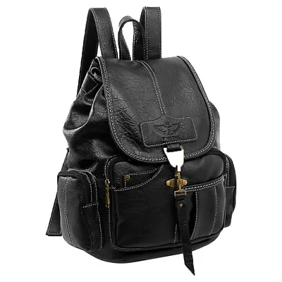 Women Vintage Style Leather Backpack School Travel Shoulder Bag Purse Handbag • $23.74