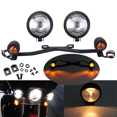 Motorcycle Passing Driving Spot Fog Lamp Turn Signal Light Bar For Honda Harley • $43.19