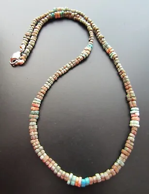 NILE  Ancient Egyptian Faience Amulet Mummy Bead Necklace Ca 600 BC • $45