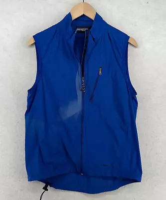 PATAGONIA Vest Mens M Windbreaker Full Zip Lightweight Packable Running Blue • $17.39