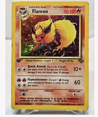 Flareon 3/64 Holo 1st Edition Jungle Pokemon • $150