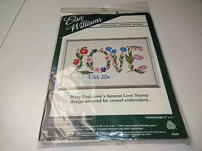 Vintage 1982 Elsa Williams Creative Crewelwork Kit 00306 - Love Stamp - Sealed • $23