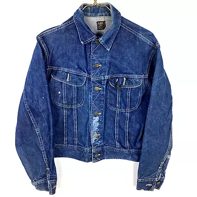 Vintage Lee Denim Jean Jacket Size 42 Union Made Usa 101-J 60s 70s • $148.74