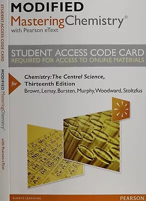 Modified MasteringChemistry With Pearson EText Access Code Chemistry 13th Brown • $53.99