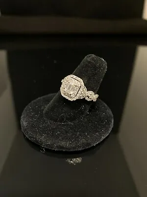 $2700 • Buy Zales Celebration Grand Emerald Cut Diamond Frame Engagement Ring