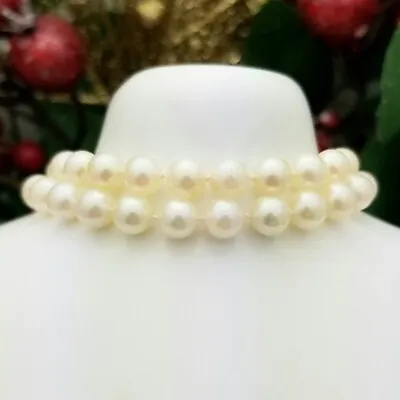 Japanese Akoya Pearl Necklace-Single Strand-Cultured-6-6.5mm Pearls-24''-Vintage • $399