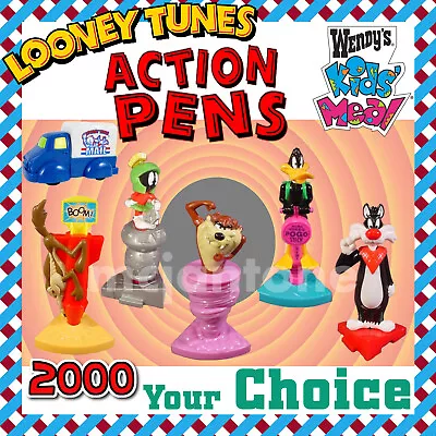 $10 • Buy Wendy's 2000 LOONEY TUNES ACTION PENS Cartoon PEN Character YOUR Toy CHOICE