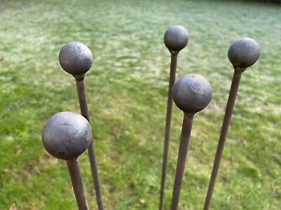 Rustic Metal Garden Plant Supports (8mm Solid Steel) - Plant Stakes (Pack Of 5) • £23