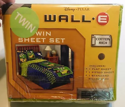 Disney Pixar Wall-e Twin Sheet Set 2006 Green Jay Franco Nos New Vtg Htf • $85