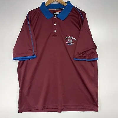 Vintage Colorado Avalanche 1995 The Coolest Game NHL Polo Shirt Mens Size XL • $16.41