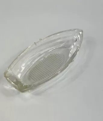 Vintage Clear Glass Boat ASHTRAY With Match Striker Molded In Base • $8.96