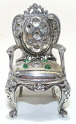 Rare Heavy Sterling Silver Miniature Formal Dining Chair Italy Signed 2 T  28+ G • $337.20