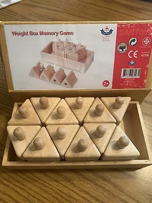 NEW  Weight Box MEMORY Game Wood Toy  SANTOYS  AGES 2+  • $9.98