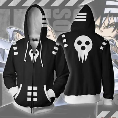$24.99 • Buy Unisex Soul Eater Hoodie Sweatshirt Anime Death The Kid Coat Jacket Costume ZG