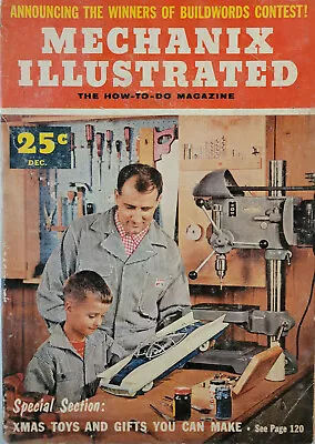Mechanix Illustrated Dec 1955 Vtg Magazine Christmas Toy DIY - Buildwords - GD • $9.95