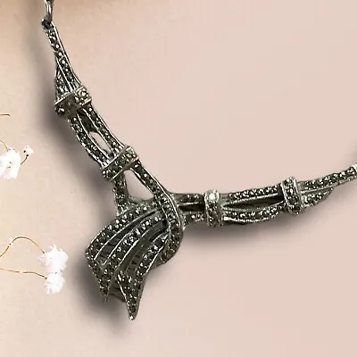 Vintage Marcasite Necklace Fashio Costume Jewellery Accessory  • $36.95