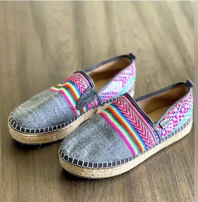 Inkkas Platform Peru Espadrilles Textile Slip-On Shoes EUC Women’s Size 6 Men 4 • $10