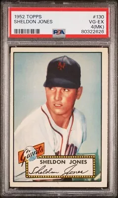 🔥 1952 Topps SHELDON JONES #130 GRADED Set Break Vintage Baseball PSA 4 MK • $0.99