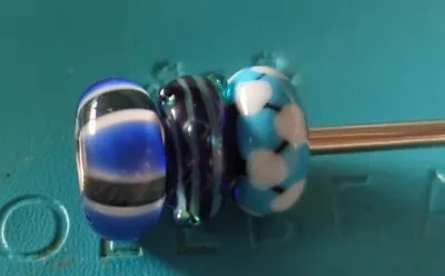 Authentic Trollbeads New LAA 925 Sterling Silver Glass Beads BLUE Lot TR001 • $79.99