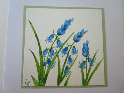 £2.85 • Buy  Original Hand Painted Card Birthday Get Well Anniversary Bluebells.