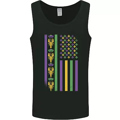 USA Mardi Gras American Flag America Mens Vest Tank Top • £10.49