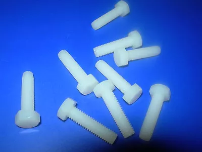 £3.49 • Buy 10 Pack M2, M2.5,M3,M3.5, M4, M5, M6, M8 NYLON (Plastic) HEX Head BOLTS (Screws)