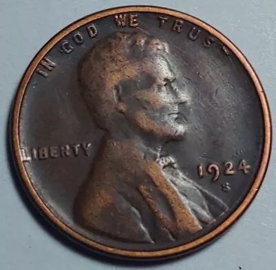 1924S Lincoln Cent. Mid Grade With Small Rim Cud On Reverse. Free Shipping • $5.99