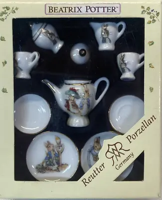 Vintage Reutter Porcelain Germany Beatrix Potter Mini Tea Set Retired 10 Pc • $20.45