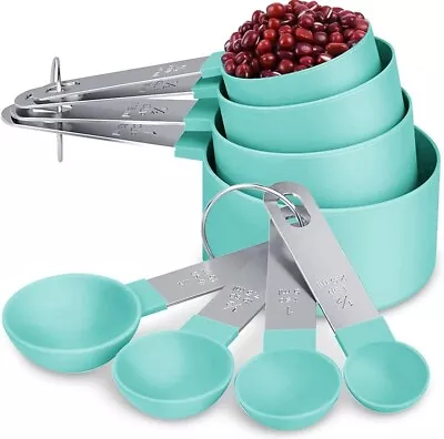 Kitchen Co. 8 Piece Measuring Cups And Spoon Set Baking Cooking Cakes • £8.99