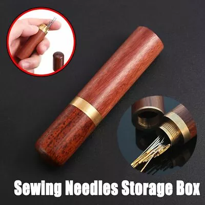 Wooden Wood Sewing Organizer Needle Box Toothpick Storage Holder Case Safe AU • $11.64