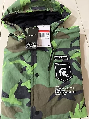 Nike  Michigan State Spartans Salute To Service Camo On Field Jacket Mens Large • $55