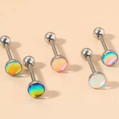 1PC Anti-Allergy Surgical Steel Tongue Barbell Piercings Flash Film Barbell R*$6 • £2.54