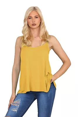 Womens Cami Vest Top Ladies Sleeveless Strappy Flared Casual Summer Camisole Top • £4.83