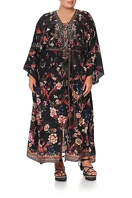 Camilla Split Hem Lace Up Kaftan A Girl Like You SILK - One Size -NEW - RRP $779 • $399.95