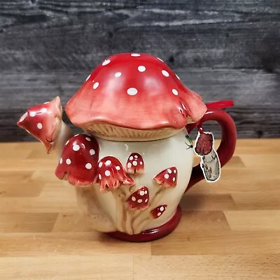Mushroom Teapot Ceramic Tea Pot By Blue Sky Heather Goldminc Serving Decor  • $59.99