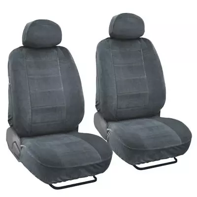 Premium Encore Thick Velour Car Seat Covers For Front Bucket Seats (4pc) - Beige • $35.90