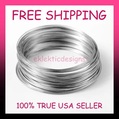 $3.99 • Buy 2 1/2  3pcs 10 Loop .5mm/24ga Antique Silver Steel Memory Wire Bracelet FREESHIP