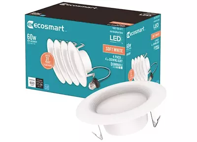 EcoSmart ECS 4 In. 2700K Integrated LED Recessed Trim 4812162024-Pack  • $16