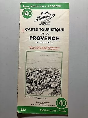Carte Touristique De La Provence Preu Michelin Map 140 1952 France Vtg Map • $9.45