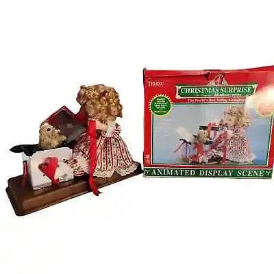 Telco Christmas Surprise Motion-ette Girl Puppy For Christmas Animated Christmas • $64