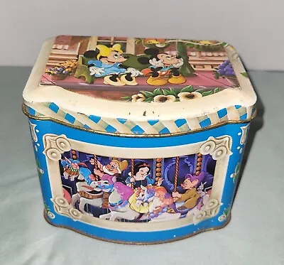 Vintage Walt Disney Collector Tin Made England Mickey Minnie Goofy Donald & More • $15