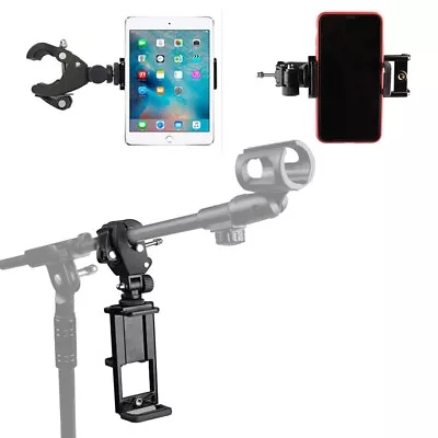 Adjustable Music Microphone Stand Mount Holder For Tablet PC Ipad Mobile Phones • £12.96