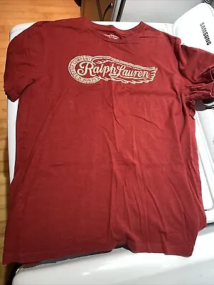 Ralph Lauren Denim & Supply Biker T Shirt Sz L Red Puff Logo Polo • $8
