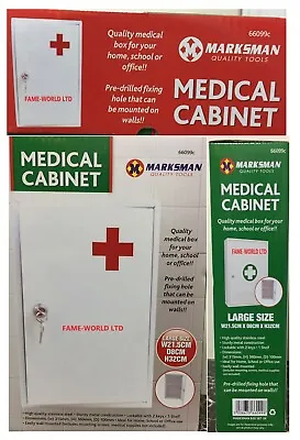 Wall Mount First Aid Medical Medicine Metal Steel Cabinet Box Lockable Case Box • £18.95