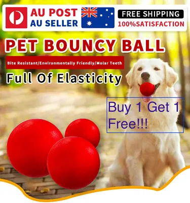 $14.45 • Buy 2 X Solid Floating Training Rubber Ball Pet Puppy Dog Chew Play Fetch Bite Toy