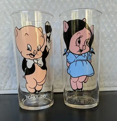 Vintage Pepsi Warner Bros 1973 Collector Glasses Looney Tunes Porky Petunia Pig • $12